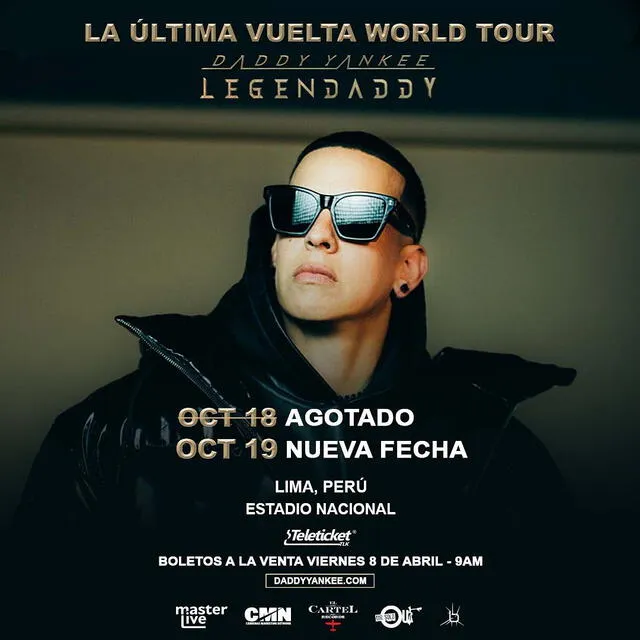 Se confirmó segunda fecha de conciertos de Daddy Yankee, tras éxito en ventas del primero. FOTO: Instagram