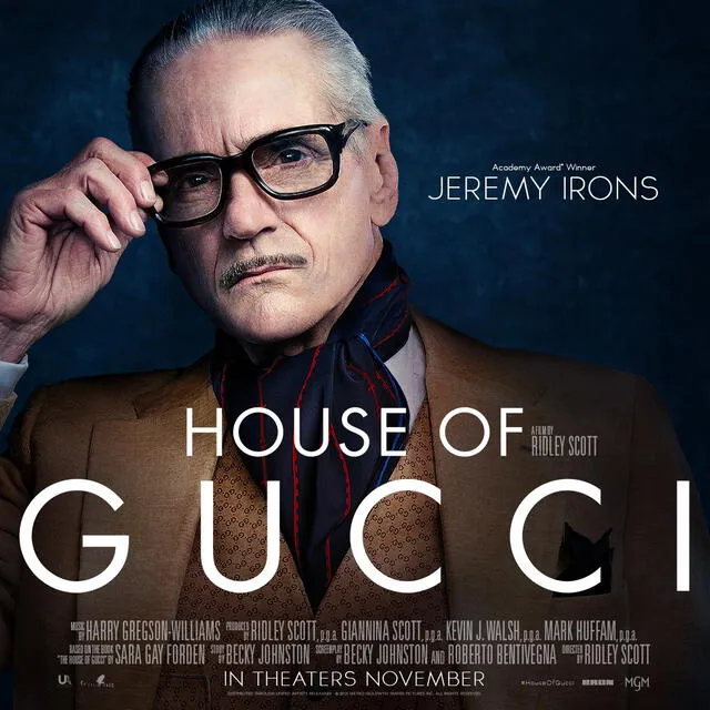 Jeremy Irons en House of Gucci. Foto: Twitter/@HouseOfGucciMov