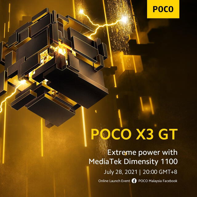 Afiche oficial del POCO X3 GT