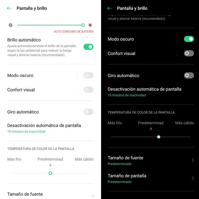 Funciones de la pantalla del Oppo A54. Foto: Juan José López Cuya / La República