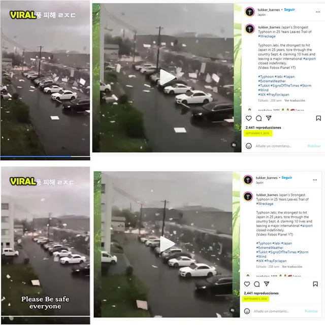 Comparación de imágenes evidencia la similitud de los fragmentos. Foto: composición / capturas en Facebook e Instagram.