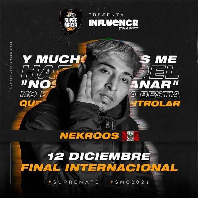 Nekroos participará en Supremacía Mc. Foto: Supremacía Mc