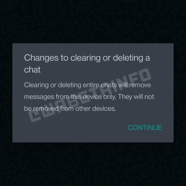 Aviso para eliminar chats