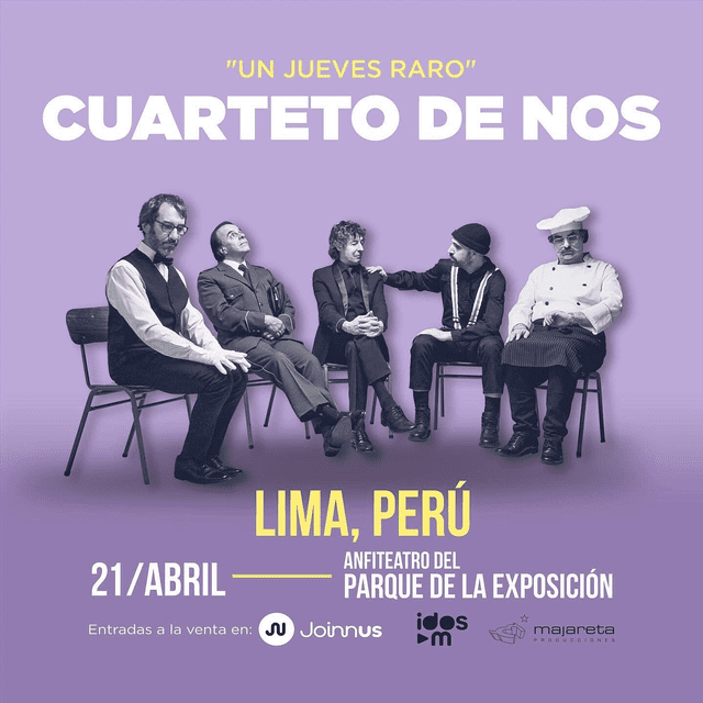 La banca Cuarteto de nos se presentará en Lima este 21 de abril.