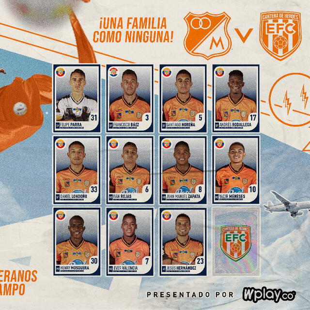 Formación inicial del cuadro naranja. Foto: Envigado FC
