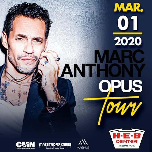 Afiche de un reciente concierto de Marc Anthony en tierras norteamericanas.