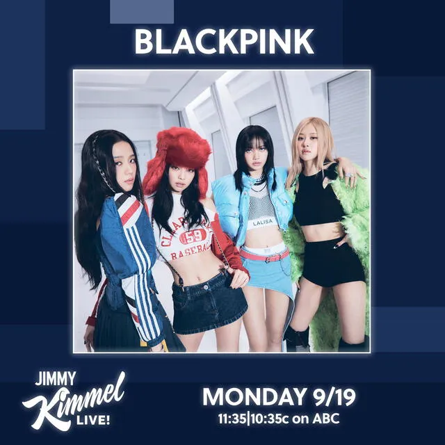 BLACKPINK en Jimmy Kimmel. Foto: ABC