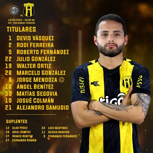 Formación de Guaraní. Foto: Club Guaraní