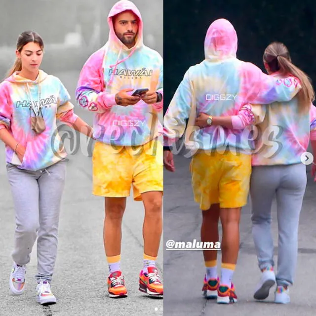 Maluma y Susana Gómez mientras caminaban juntos en Beverly Hills, en octubre de 2020. Foto: rechismes / Instagram