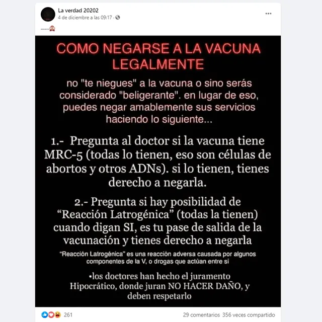 vacuna, falso