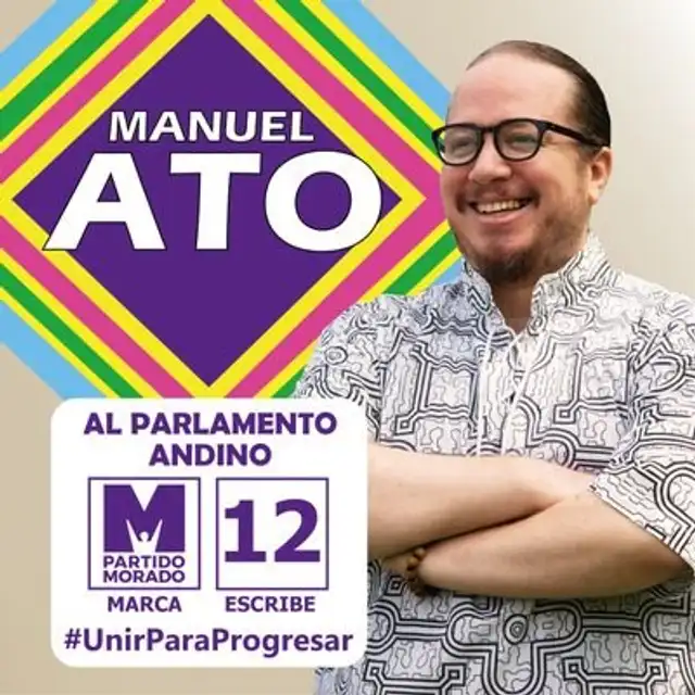 Manuel Ato postuló al Parlamento Andino con el Partido Morado en estas elecciones generales. Manuel Ato postuló al Parlamento Andino con el Partido Morado en estas elecciones generales.