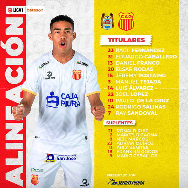 Alineación de Atlético Grau vs. Deportivo Binacional. Foto: Atlético Grau