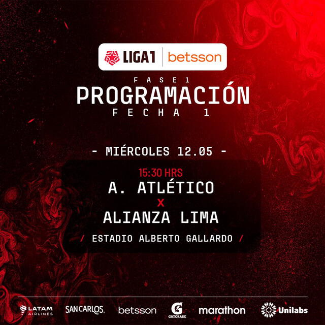 Anuncio oficial de la Liga de Fútbol Profesional sobre el encuentro entre Alianza Lima vs. Alianza Atlético. Foto: difusión