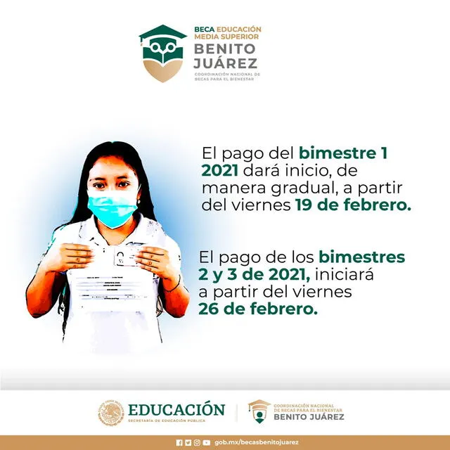 Nuevas fechas de pago de las Becas Benito Juárez. Foto: BecasBenito/Twitter