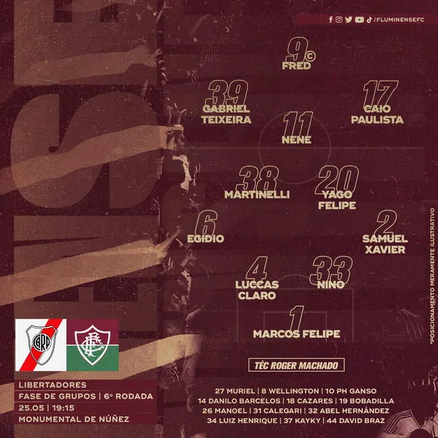 Alineación oficial de Fluminense.