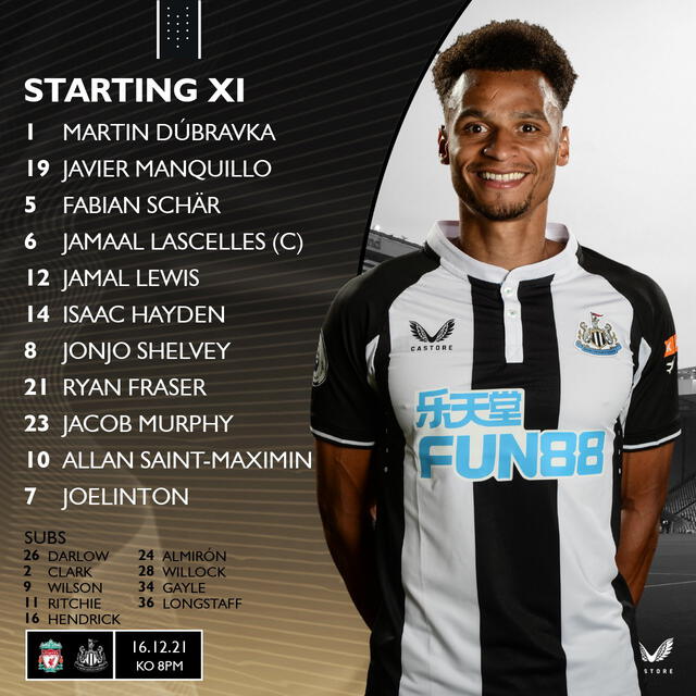 Formación inicial de las urracas. Foto: Newcastle United