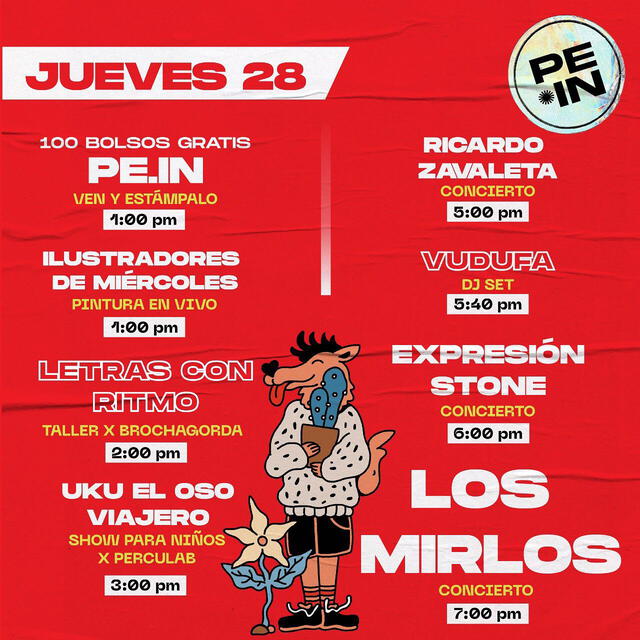 Agenda del 28 de julio en la Feria Perú Independiente