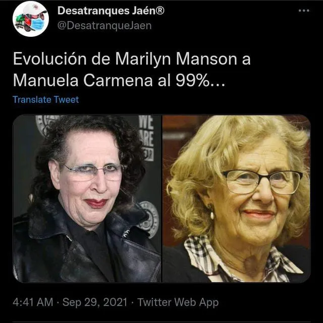 Usuarios se burlan de imagen de Marilyn Manson. Foto: Twitter