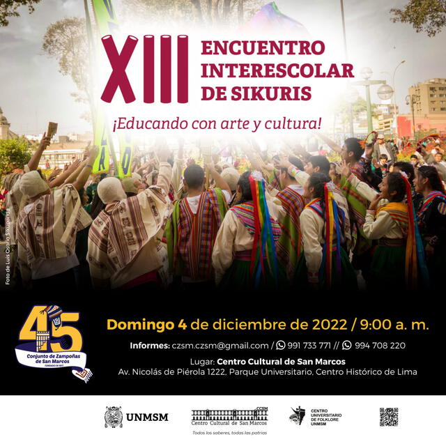 Afiche del XIII Encuentro Interescolar de Sikuris