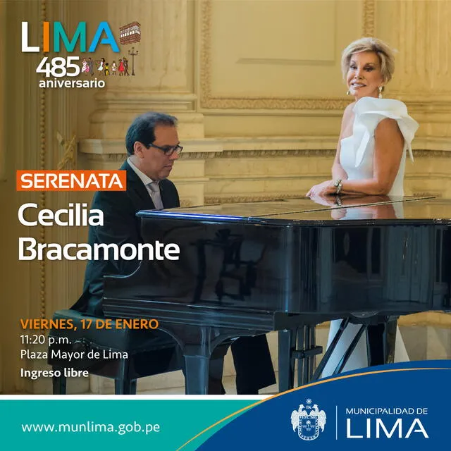 Cecilia Bracamonte estará en la Serenata a Lima 2020.