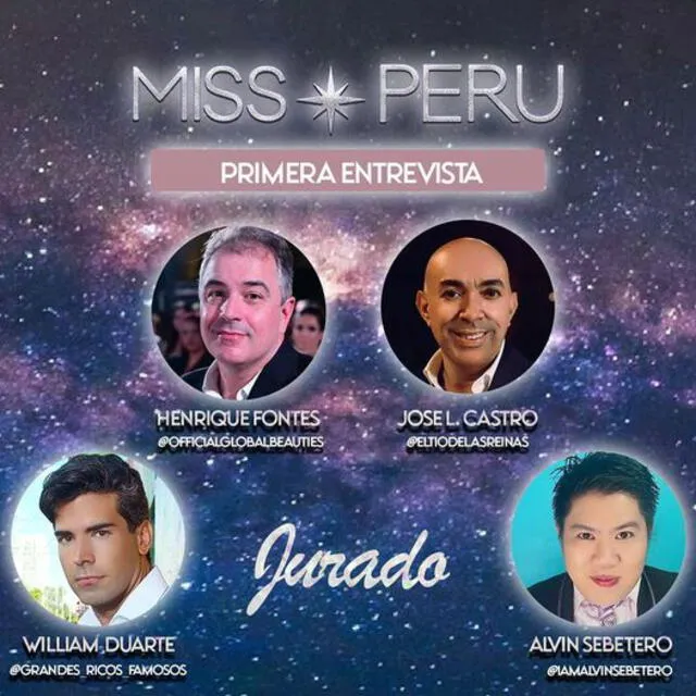 Jurado del Miss Perú 2021 encargados de hacer las entrevistas a alas candidatas. Foto: Miss Perú