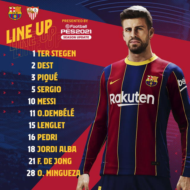 Alineación oficial del Barcelona.