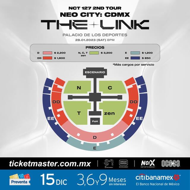 NCT 127: zonas del concierto en CDMX. Foto: OCESA