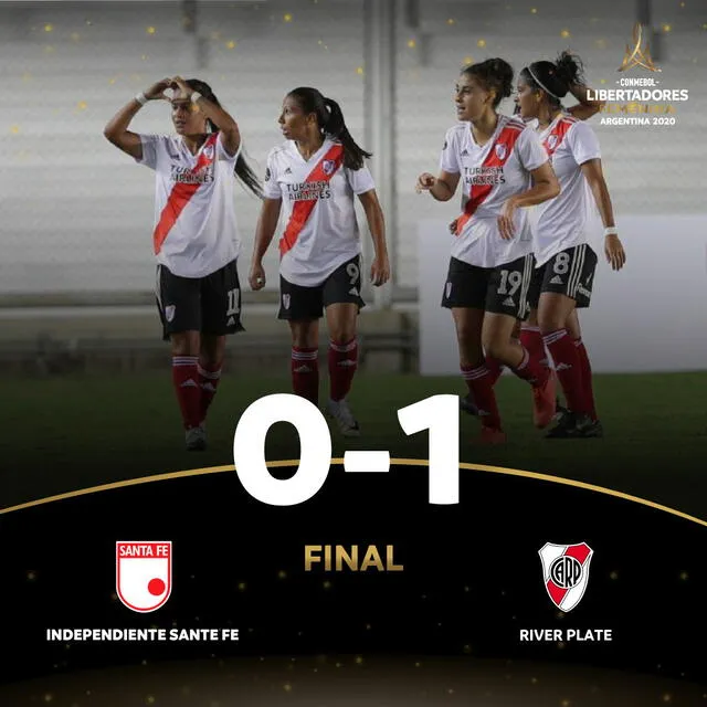 Tuit de la Conmebol sobre el triunfo de River Plate a Santa Fe