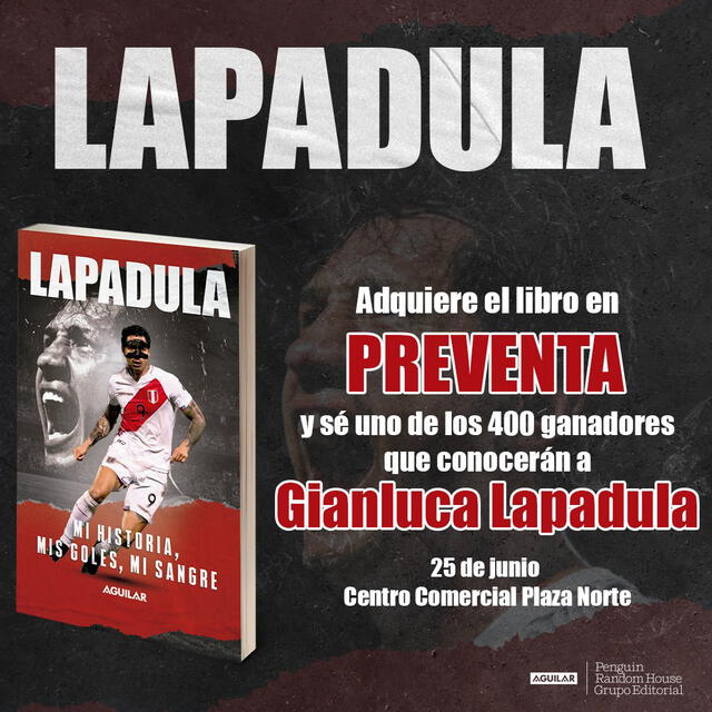Libreria anuncia sorteo para conocer a Gianluca Lapadula. Foto: Twitter