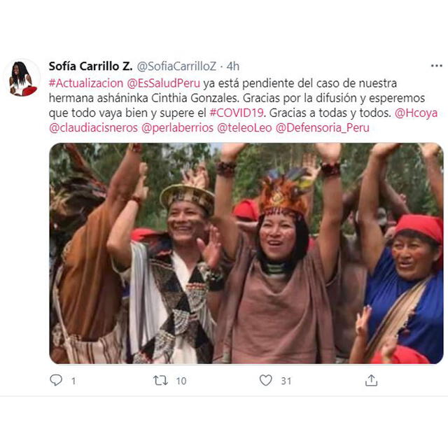 Tuit de Sofía Carrilo. Foto: captura Twitter