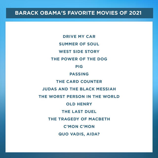 Lista de películas favoritas de Barack Obama, expresidente de Estados Unidos. Foto: Twitter/@BarackObama