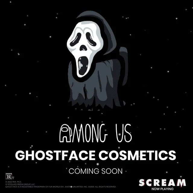 Así lucirá la skin de Ghostface en Among Us. Foto: captura de Twitter