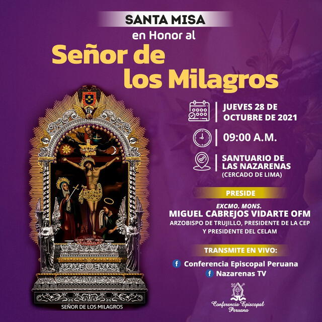 Santa Misa por el Señor de los Milagros