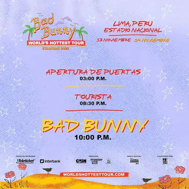 Teleticket confirmó presencia de Tourista en concierto de Bad Bunny