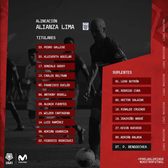 Alineaciones confirmadas de la final de ida de la Liga 1 Movistar 2019 entre Binacional y Alianza Lima.