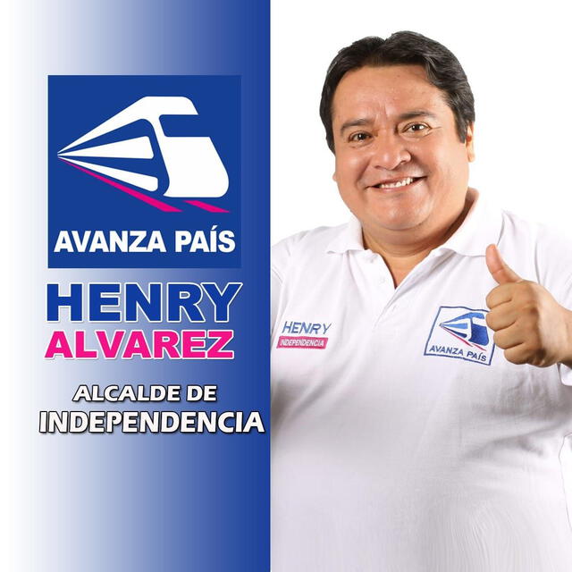 Henry Alejandro Álvarez Jacinto, candidato por Avanza País a la municipalidad de Independencia en las Elecciones Regionales y Municipales 2022. Foto: Facebook