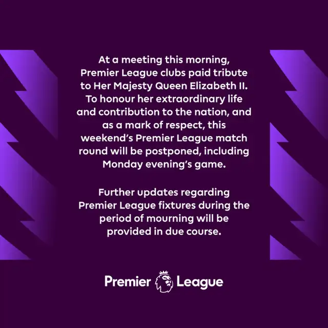 Comunicado de la Premier League. Foto: Premier League Comunicado de la Premier League. Foto: Premier League