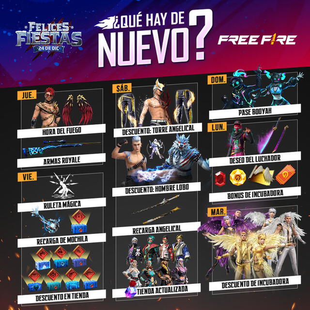 Agenda semanal de Free Fire