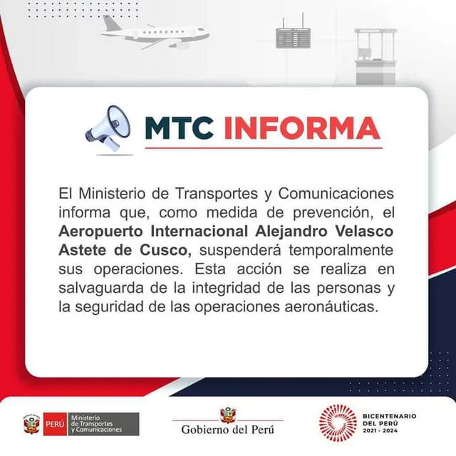 MTC adoptó medida preventiva. Foto: difusión