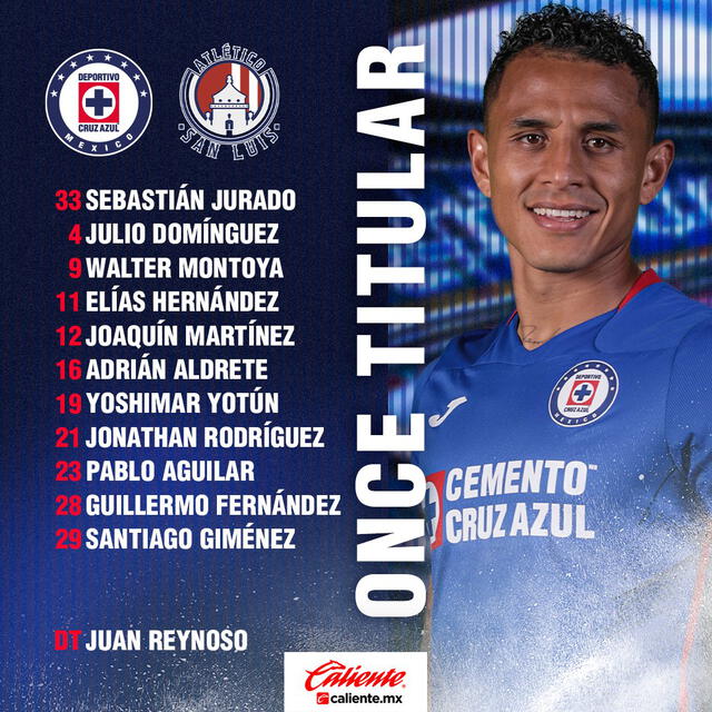 Equipo titular de la Máquina. Foto: Cruz Azul/Twitter