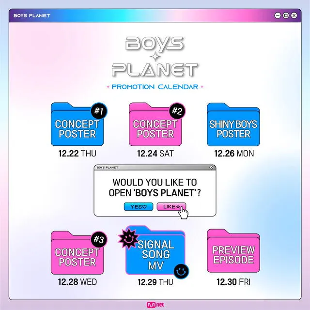 "Boys planet 999": agenda de actividades. Foto: Mnet