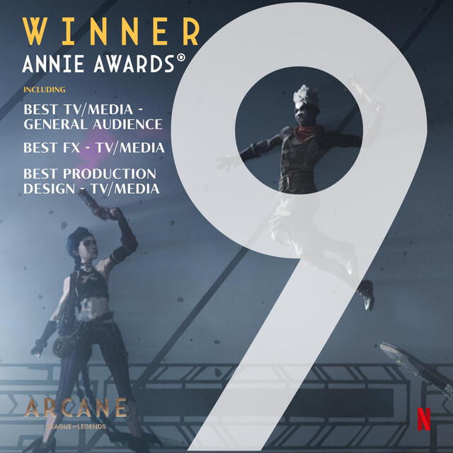 Arcane se quedó con 9 premios en los Annie 2022. Foto: @riotgames