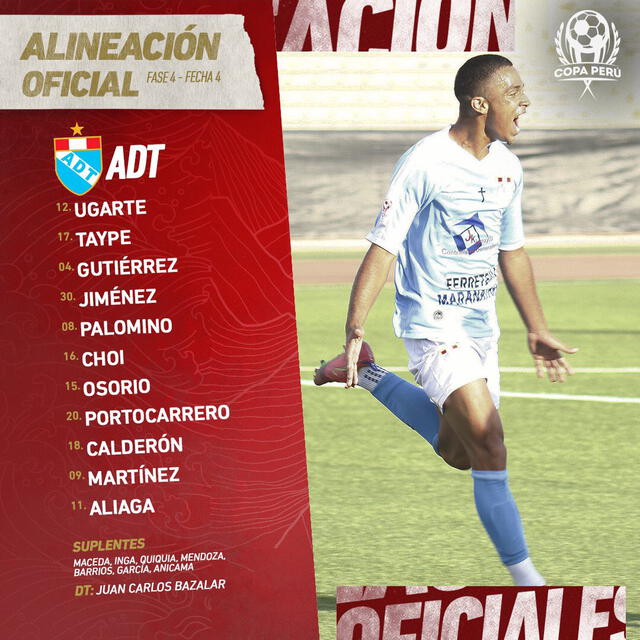 Formación titular de ADT. Foto: Copa Perú