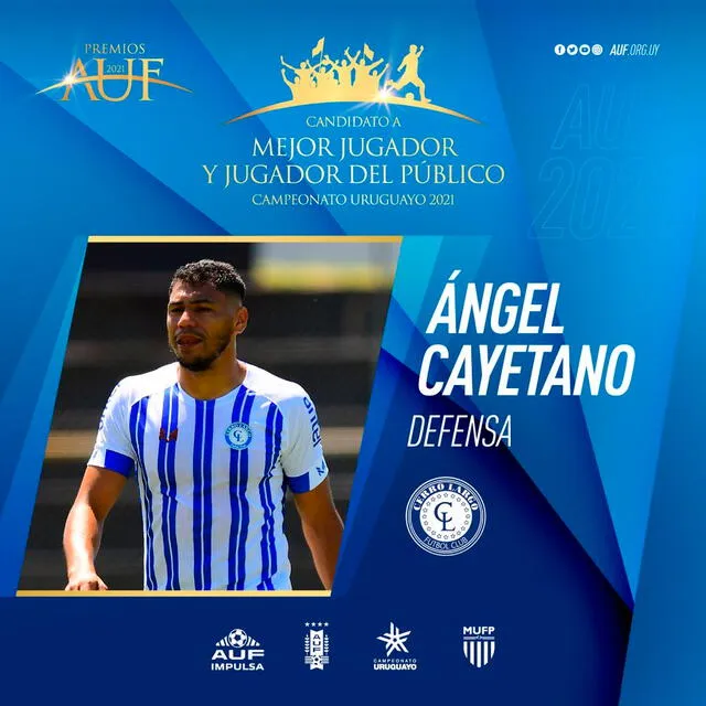 Ángel Cayetano fue uno de los mejores en el torneo uruguayo del 2021. Foto: AUF