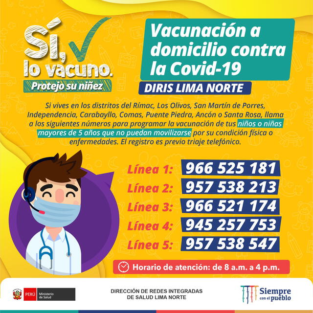 Todos los menores de 5 a 11 años ya pueden inmunizarse contra la COVID-19. Foto: Diris Lima Sur