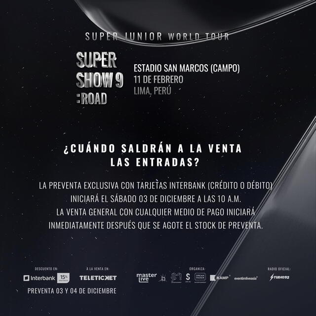 Super Junior en Lima: venta general arranca apenas se agote la preventa. Foto: Masterlive