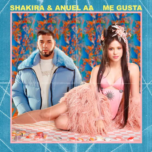 Shakira y Anuel AA promocionando "Me gusta"