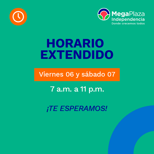 Mega Plaza anuncia horario especial este 7 y 8 de mayo. Foto: Mega Plaza.