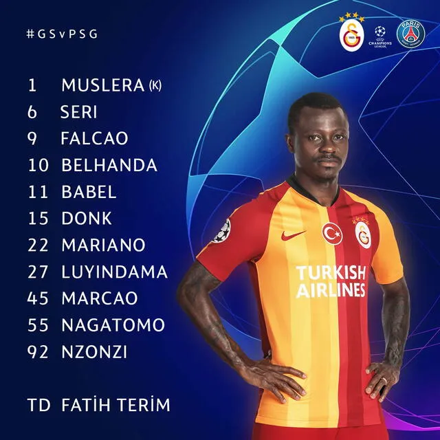 PSG vs. Galatasaray: alineaciones