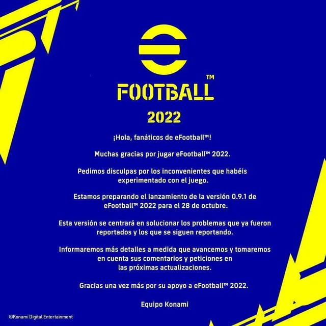Comunicado eFootball 2022